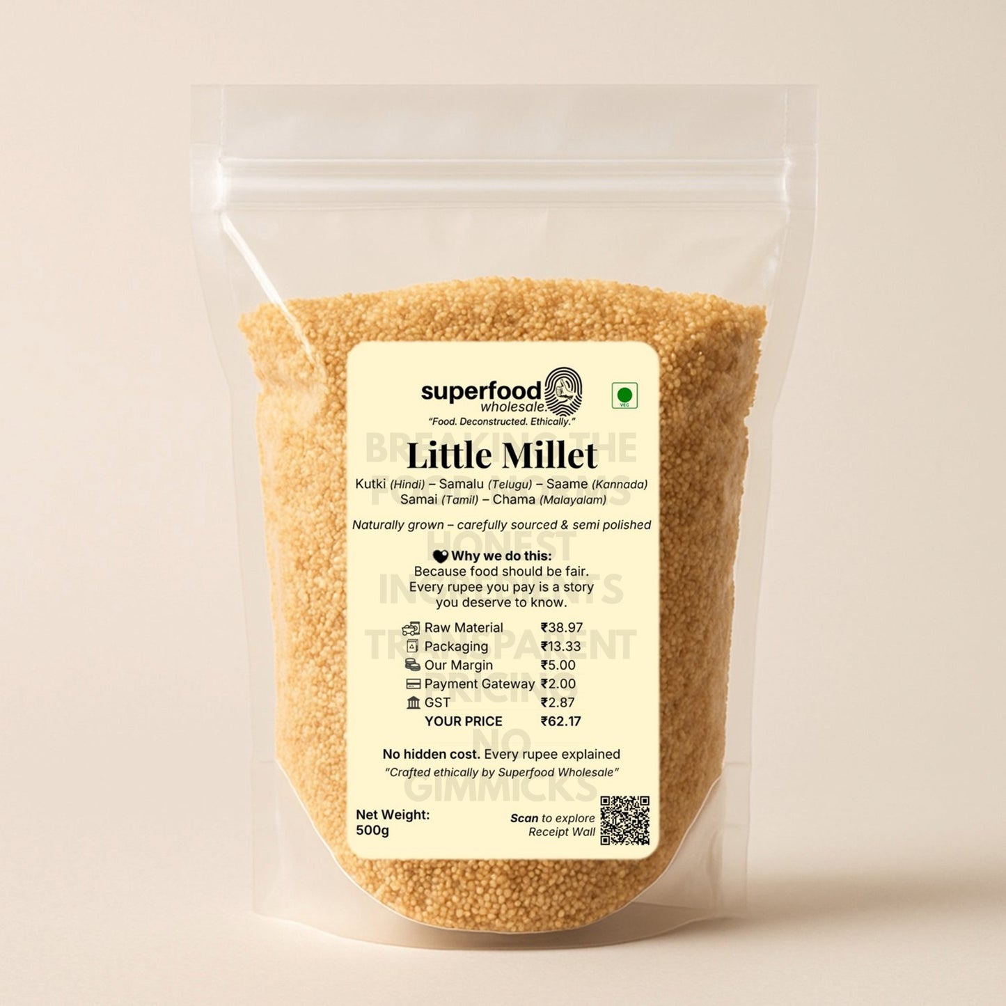 Wholesome little millet grain, natural gluten-free alternative to rice.