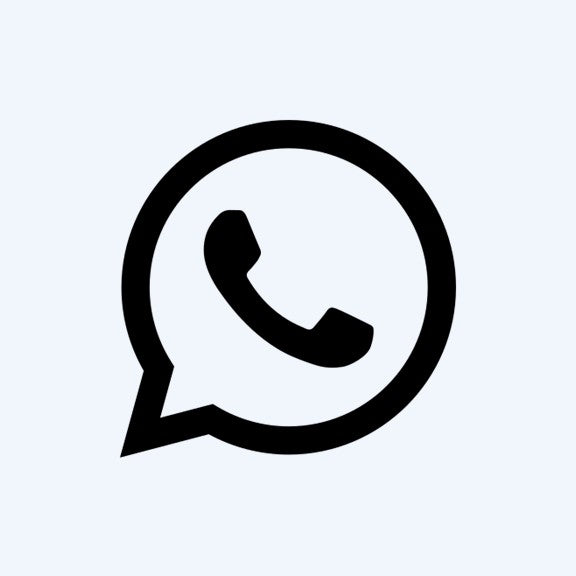 Black WhatsApp logo on a light gray background
