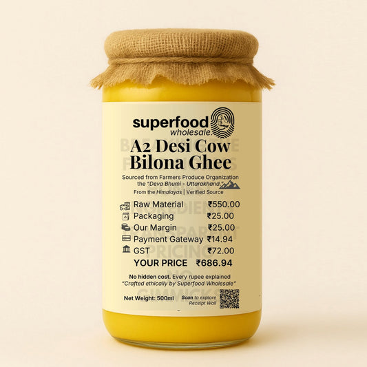 Pure A2 Desi Cow Bilona Ghee, traditional hand-churned organic ghee for immunity and digestion.