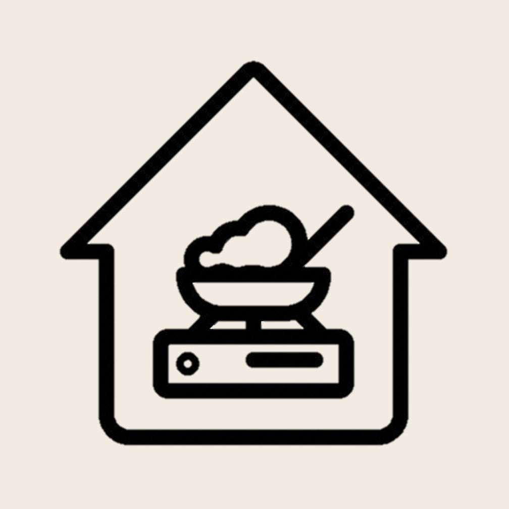 Icon of a home kitchen setup with cooking bowl — representing products created for real, daily home users.