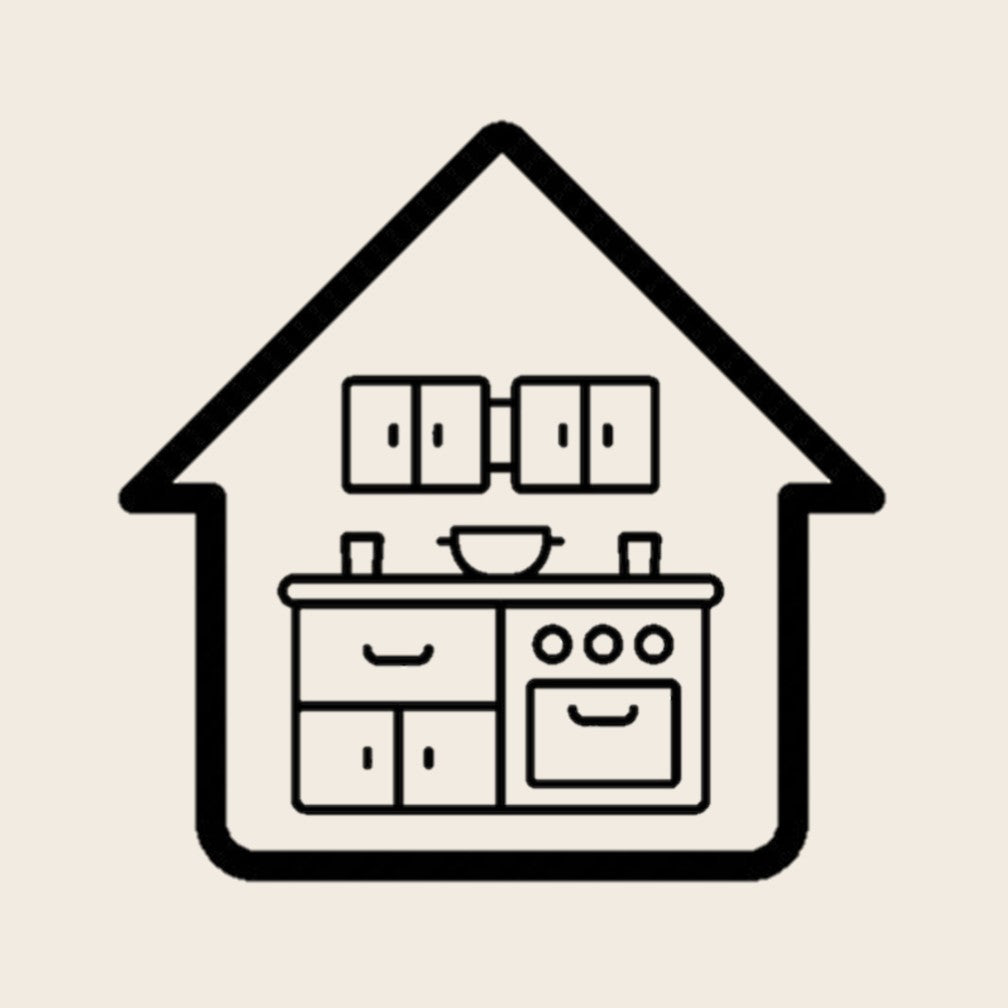 Modern home kitchen illustration — showing products that integrate into real, working kitchens of today.