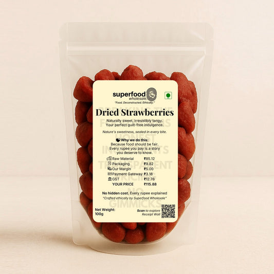 Delicious dried strawberries, vitamin-rich healthy snack for kids.