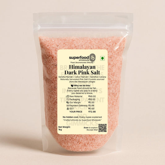 Pure Himalayan dark pink salt rich in minerals for healthy cooking.