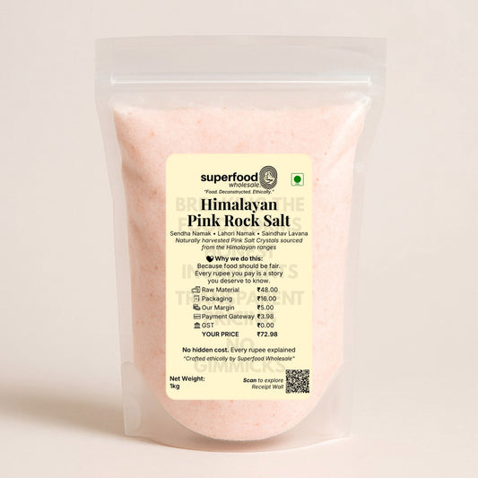 Natural Himalayan pink rock salt, mineral-rich healthy alternative to table salt.