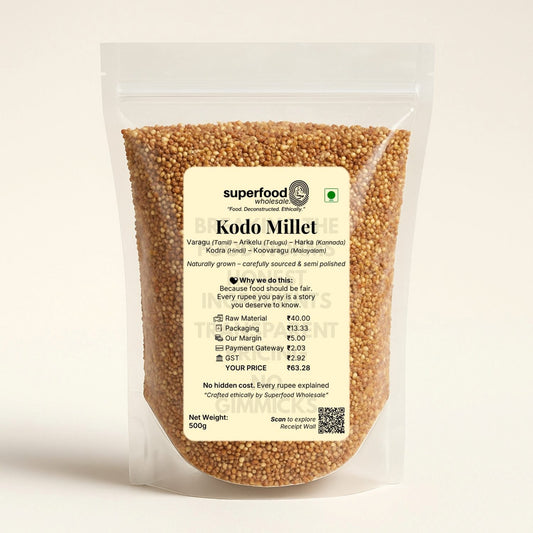Healthy kodo millet rich in fiber and minerals, ideal for diabetic diet.