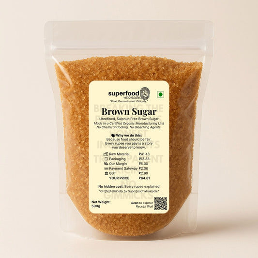 Natural brown sugar sweetener with rich molasses flavor for healthy cooking.