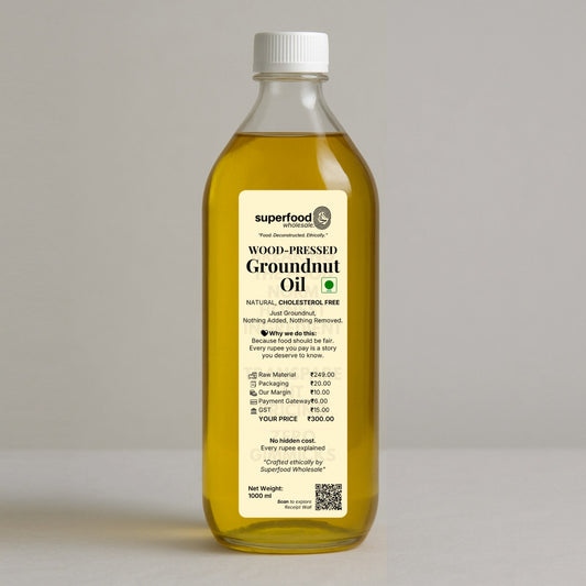 Cold-pressed groundnut oil, healthy cooking oil rich in nutrients